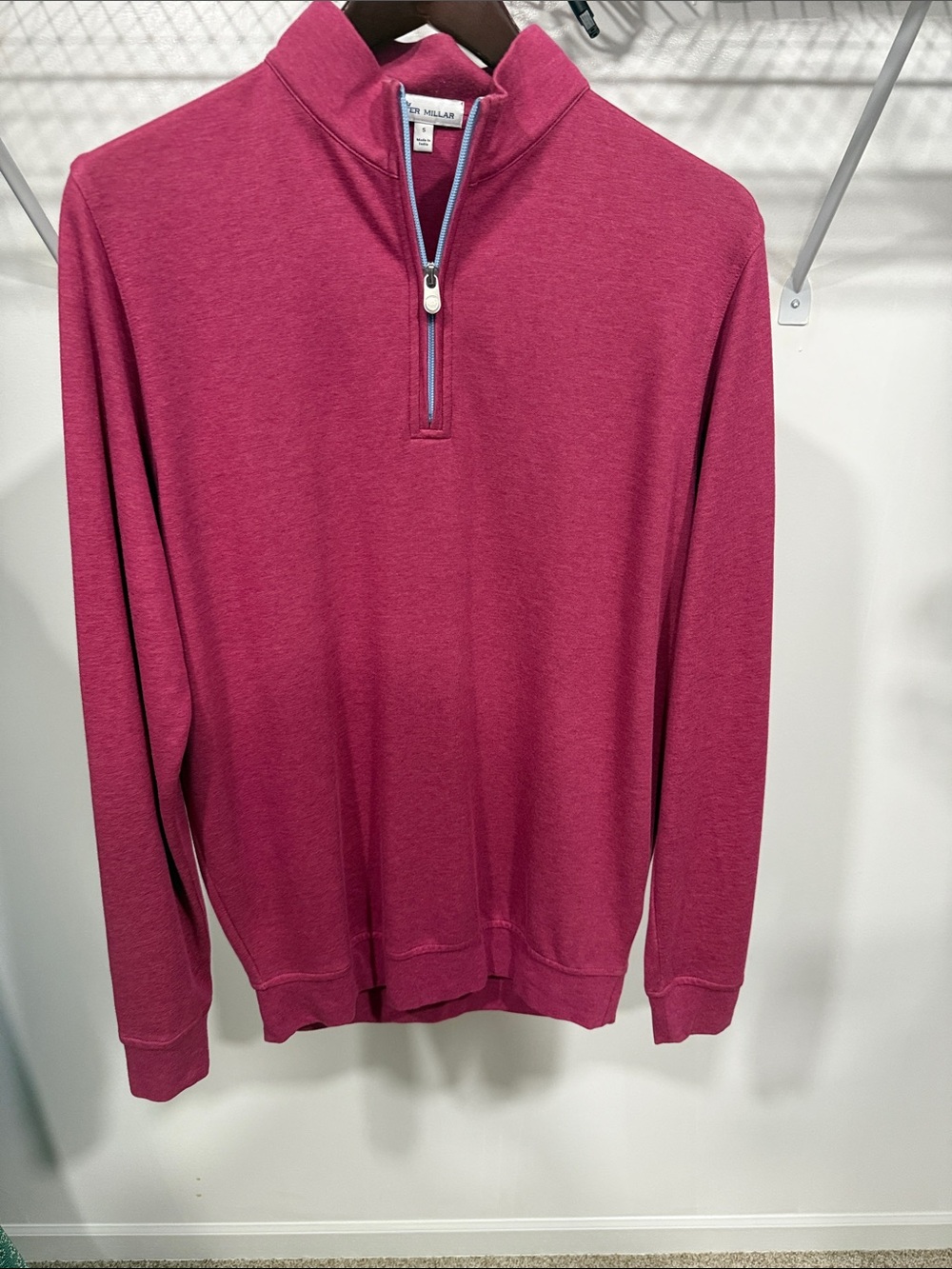 Peter Millar Men's Zip-Neck Sweater in Berry